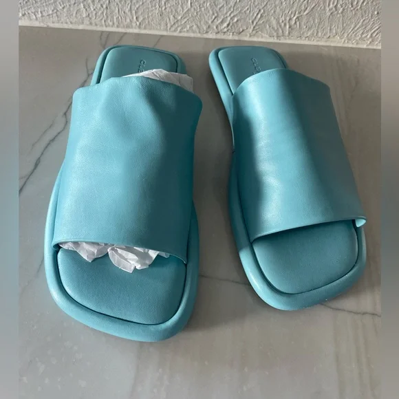 Women's ROBERT CLERGERIE NWB Slip On EZY Sandals Shoes-Blue-US 8.5